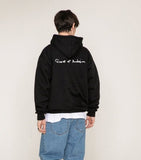 Drawing Heart Back Logo White Clip Hoodie