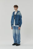 WASHING DENIM SNAP HOOD