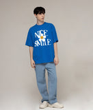 NICE SMILE logo flower short sleeve tee