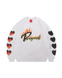 Flame Heart Washing Sweatshirt No.051