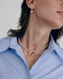 Noailles Silver Freshwater Pearl Petit Bead Choker Necklace 4mm