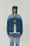 WASHING DENIM SNAP HOOD