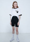 SUPER Heart Smile Ringer Short Sleeve Tee