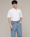 Duck Face Embroidery White Clip Pique Short Sleeve T-shirt