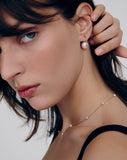 Noailles 14K Pearl Chain Earrings 9mm