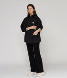 Flower Dot Embroidery Overfit Shirt