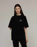 Small multi flower drawing smile short sleeve tee