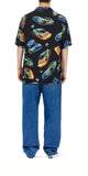 RACING CAR OPEN COLLAR HALF SLEEVE SHIRT