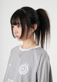 Raglan checkerboard stitch soccer jersey
