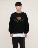 Bear Face Smile White Clip Sweatshirt