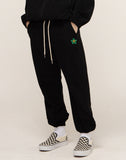 Zipper Legic Green Flower White Clip Jogger Pants