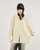 Soft 2-way zip-up heavy knit hood