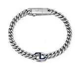 Heriter silver curve emblem bracelet S