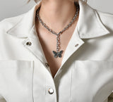 Drop Black Butterfly Choker Necklace