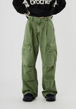Dying big cargo wide cotton pants