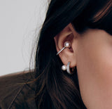 Noailles silver antique pearl in-ear ear cuff full