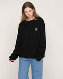 Small Leopard Embroidery Smile Sweatshirt