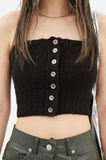 Cable knit button-up tube top