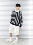 RUGBY WAFFLE STRIPE CREWNECK