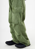 Dying big cargo wide cotton pants