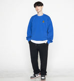 Dot Board Embroidery White Clip Sweatshirt