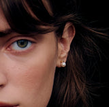 Noailles 14K freshwater pearl bar dia earrings 6mm