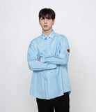 Sleeve Heart Logo Smile Embroidery Overfit Shirt