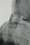 WASHING DENIM SNAP HOOD