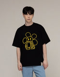 Comics Line Flower Drawing Short Sleeve T-shirt