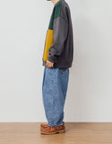 Two-Tuck Washed Denim Balloon Pants