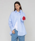 Elbow Heart Smile Overfit Stripe Shirt