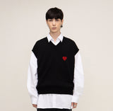 Heart Smile Embroidery Knit Vest