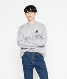 heartboard embroidery white clip sweatshirt