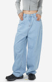 Cozy over wide denim pants