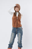 Western eyelet suede vest