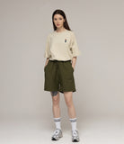 Tattoo Dog Embroidery Striper Short Sleeve Tee