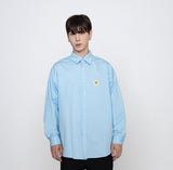 Flower Dot Embroidery Overfit Shirt