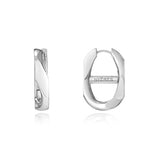 Heriter silver curve emblem earring S