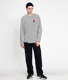 Heart Board Drawing Striped Long Sleeve