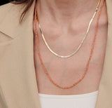 Colombed'Or Silver Herringbone Chain Necklace 3mm