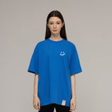 Small multi flower drawing smile short sleeve tee