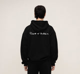 Drawing dot back logo white clip hoodie