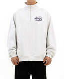 LABEL LOGO HALF ZIP SWEATSHIRT