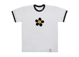 Big Flower Dot White Clip Ringer T-Shirt