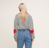 Elbow Heart Smile Stripe Long Sleeve