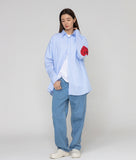 Elbow Heart Smile Overfit Stripe Shirt