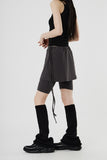 leggings layered banding skirt
