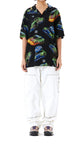 RACING CAR OPEN COLLAR HALF SLEEVE SHIRT