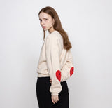 [WOMAN] Elbow Heart Smile Crop Sweatshirt