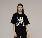 NICE SMILE logo flower short sleeve tee